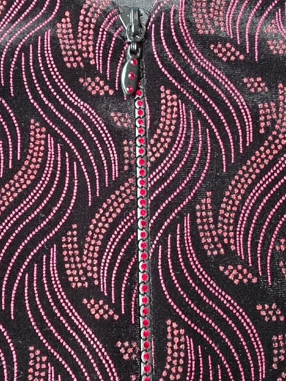 (MP) TanJay Black Jacket Pink Shimmery Glitter Wave Pattern Glitz Glam Festive